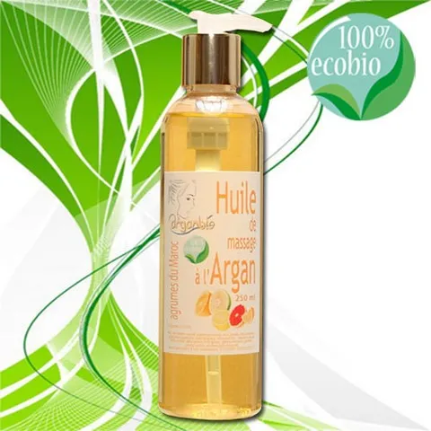 Huile d'argan massage aux agrumes de Maroc Arganbio